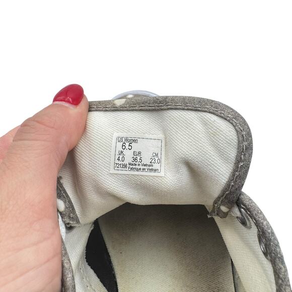 Vans Women's Gray Polka Dot Lace Up Low Top Casual Sneakers - Picture 10 of 11